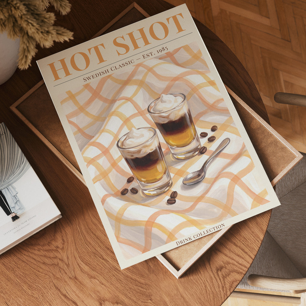 Two Hot Shots Please – stilfullt konsttryck från Bozetto, tryckt på matt finpapper