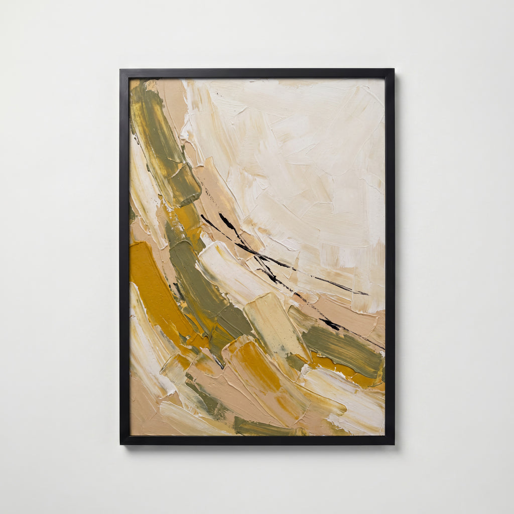 Ochre Meadow Poster – svart ram