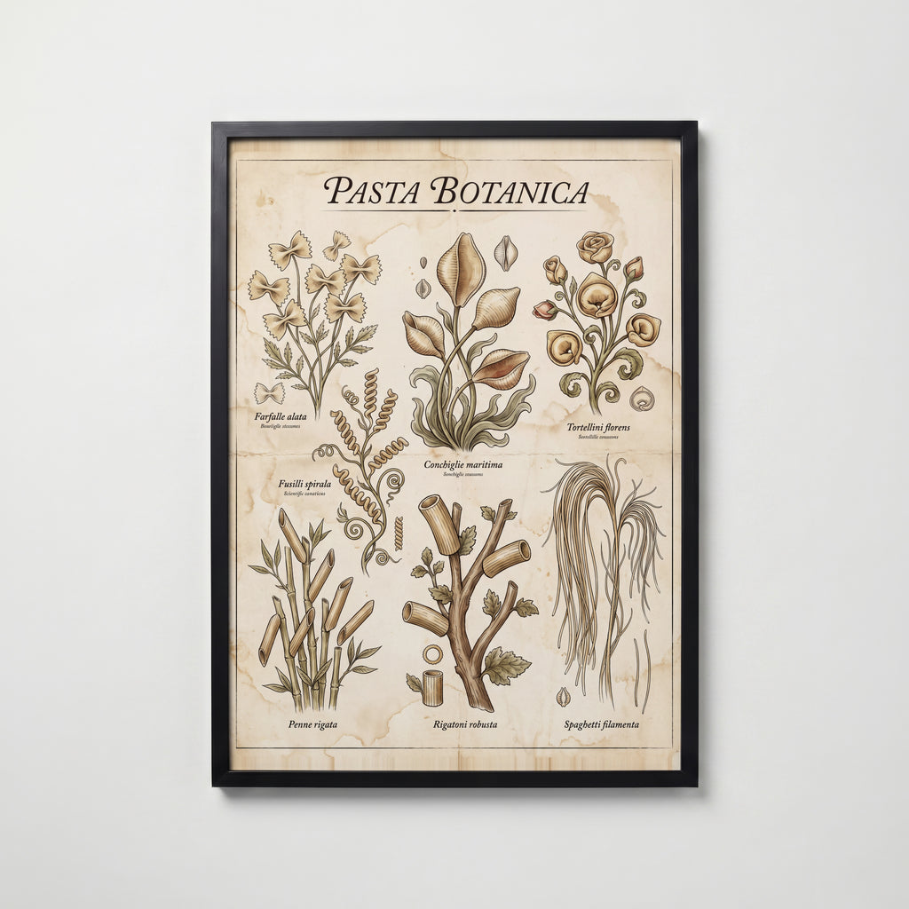 Pasta Botanica Poster – svart ram