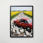 Rapeseed Rush Hour Poster – svart ram