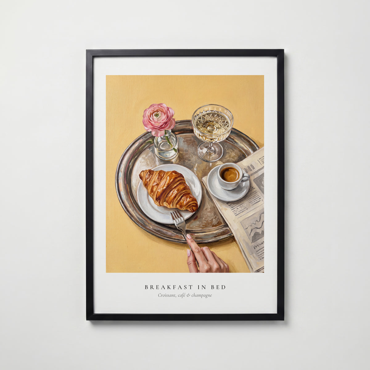 Silver Tray Morning Poster – svart ram
