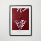 Velvet Cherry Drop Poster – svart ram