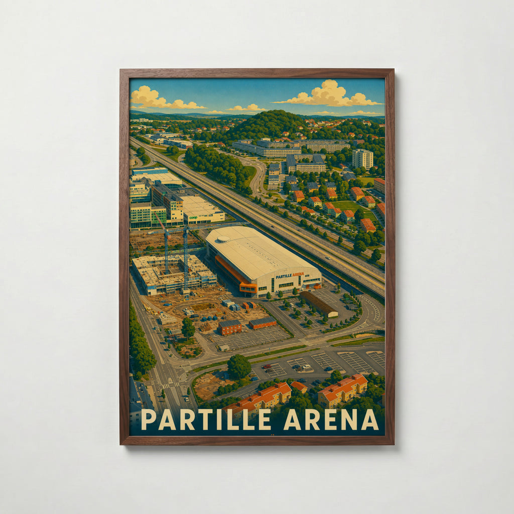 Partille Arena i valnötsram med mörkt trä – köp enkelt hos Bozetto i hög kvalitet