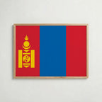 Mongolia National Flag Poster i ekram – inramad konsttryck för stilren inredning hos Bozetto