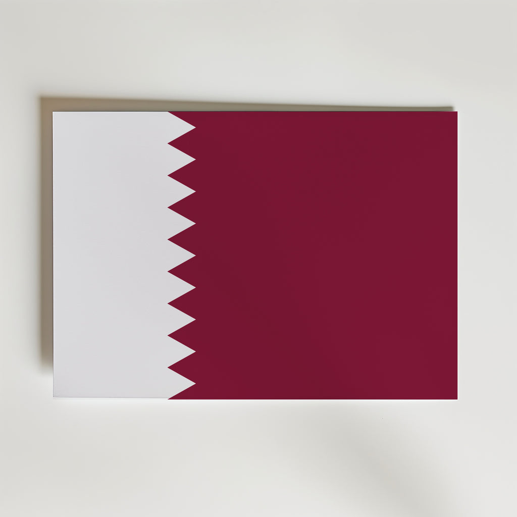 Qatar National Flag Poster – modern konst och stilren konsttryck för hemmet hos Bozetto