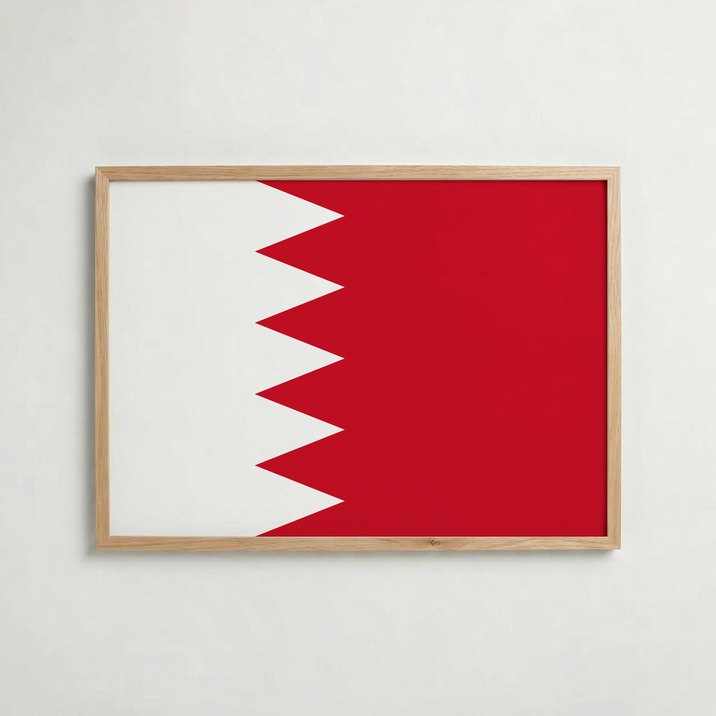 Bahrain National Flag Poster i ekram – inramad konsttryck för stilren inredning hos Bozetto
