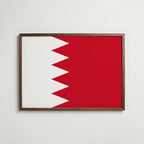 Bahrain National Flag Poster i valnötsram – varm konstaffisch för hemmet från Bozetto