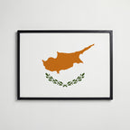 Cyprus National Flag Poster i svart ram – stilren konsttryck som väggdekor från Bozetto