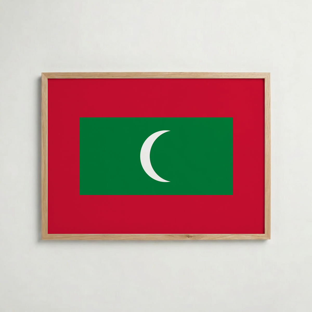 Maldives National Flag Poster i ekram – inramad konsttryck för stilren inredning hos Bozetto