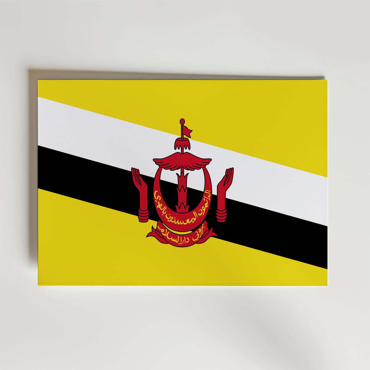 Brunei National Flag Poster – modern konst och stilren konsttryck för hemmet hos Bozetto