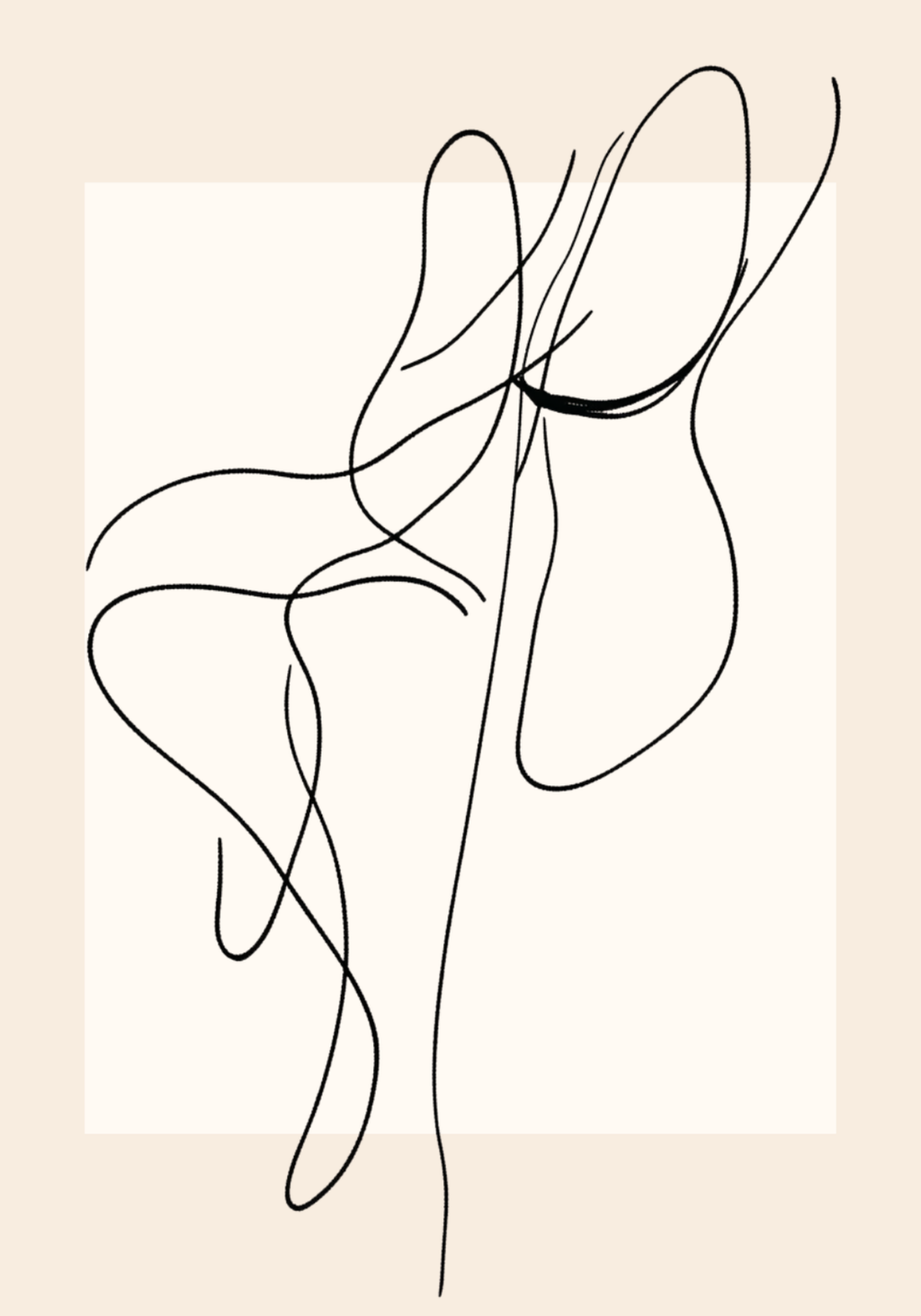 Framed Abstract Line Flow poster visad rakt fram – Bozetto affisch i hög tryckkvalitet