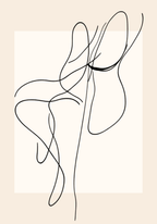 Framed Abstract Line Flow poster visad rakt fram – Bozetto affisch i hög tryckkvalitet