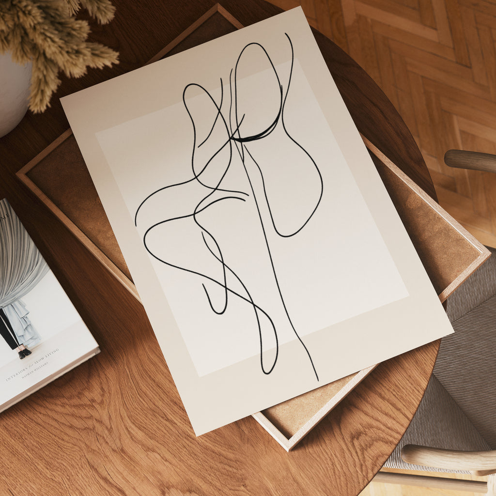 Framed Abstract Line Flow – affisch med stilfullt motiv från Bozetto i hög kvalitet