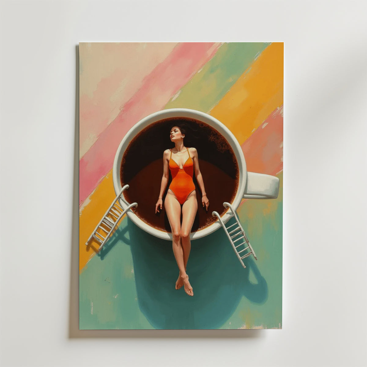 Bikini Coffe – stilfullt konsttryck från Bozetto, tryckt på matt finpapper i hög tryckkvalitet