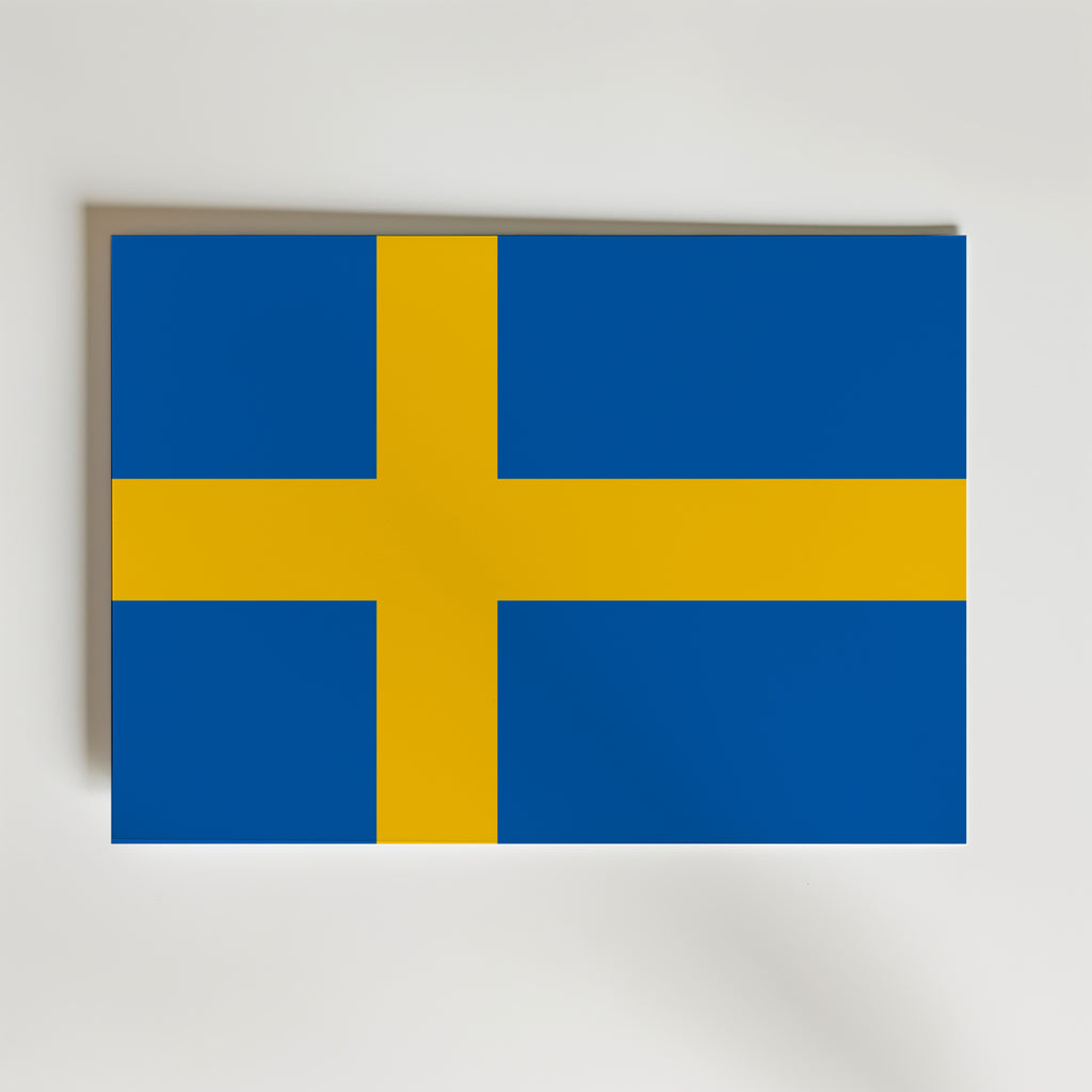 Sweden National Flag Poster – modern konst och stilren konsttryck för hemmet hos Bozetto