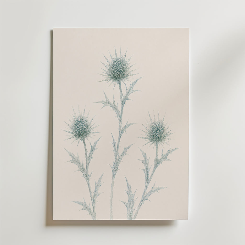 Frosted Thistle affisch inramad i neutral ram – se hur konsttrycket ser ut, Bozetto