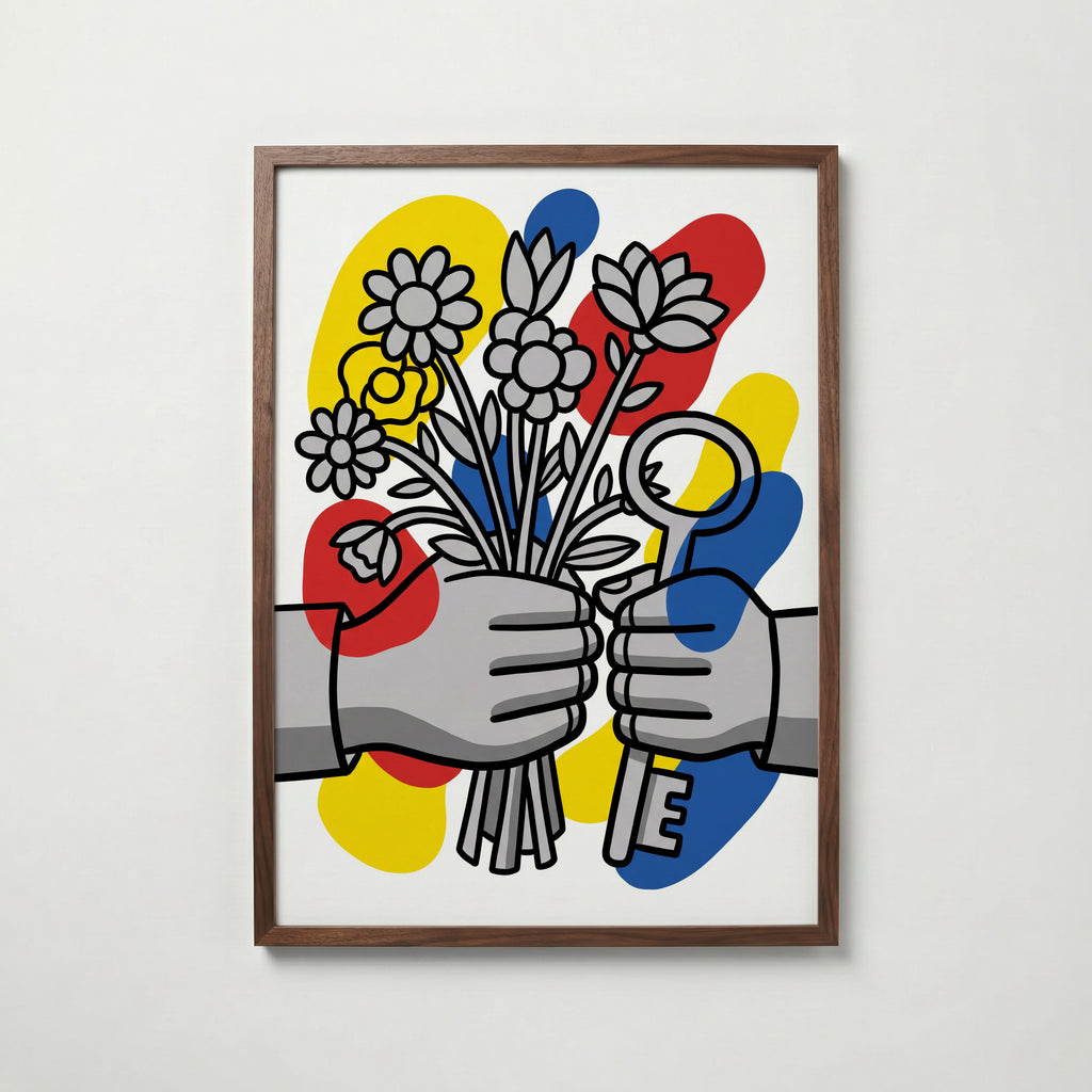 Fernand Leger Hands and Flowers Poster – valnötsram
