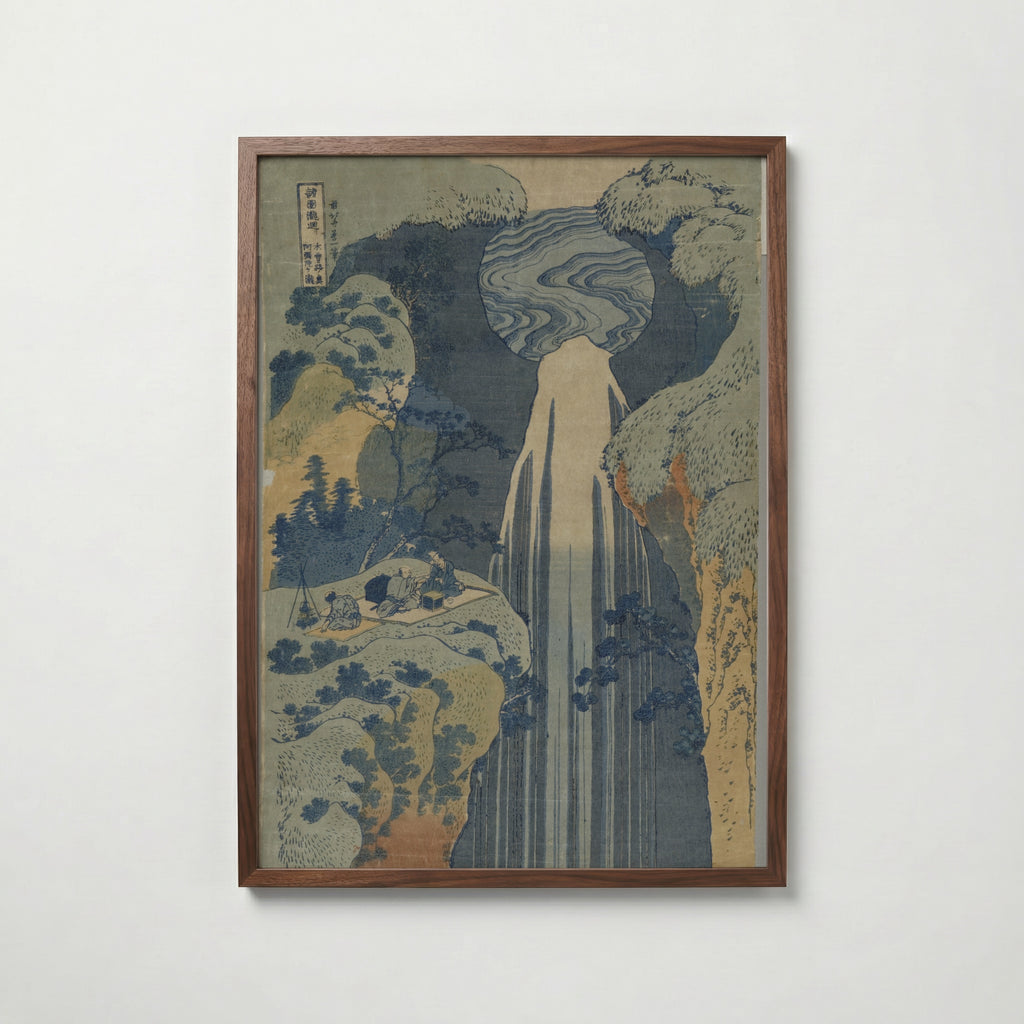 Katsushika Hokusai Amida Falls 1834 Poster – valnötsram