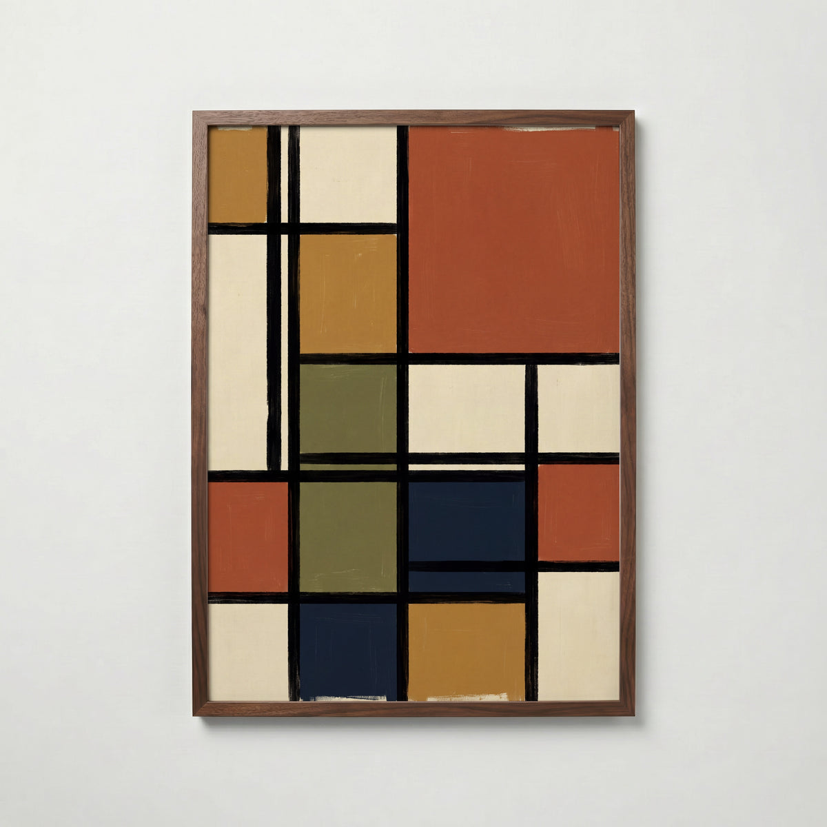 Piet Mondrian Composition in Terracotta Poster – valnötsram