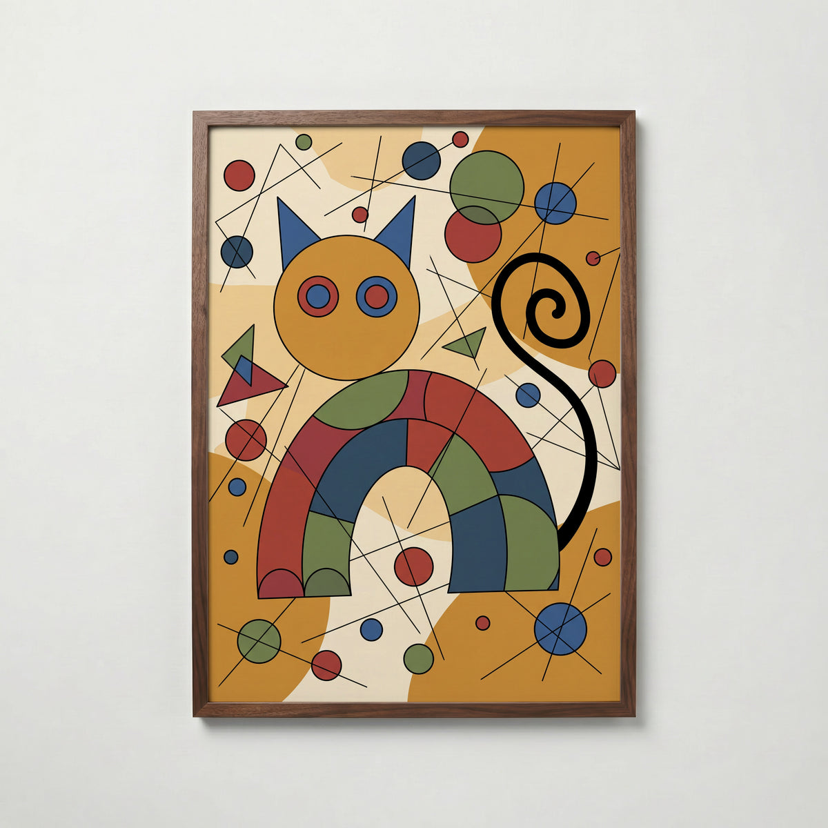 Wassily Kandinsky Geometric Cat Poster – valnötsram