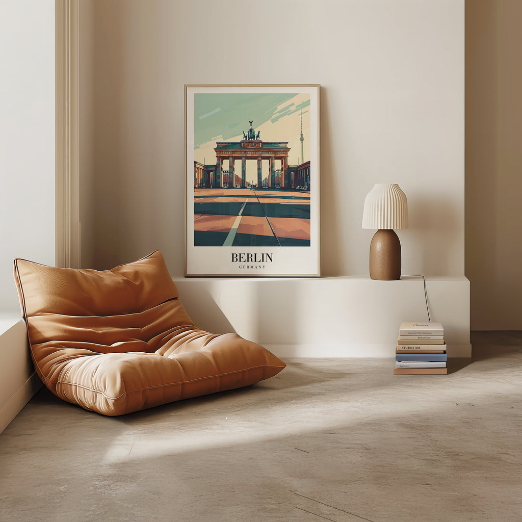Mockup av Berlin City Heritage affisch på vägg – köp enkelt hos Bozetto i hög kvalitet