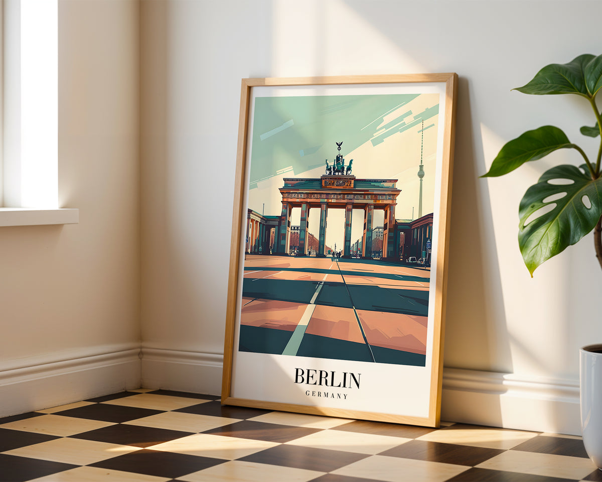 Väggmockup av Berlin City Heritage affisch på ljus vägg – Bozetto konsttryck – nr 3