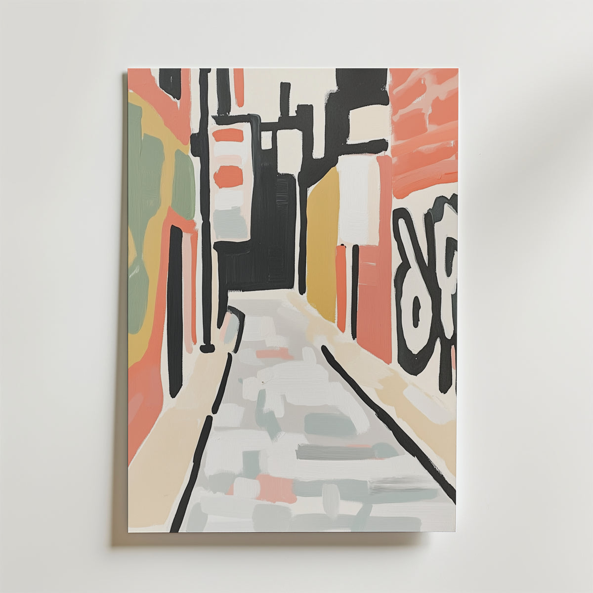 Backstreet Geometry – stilfullt konsttryck från Bozetto, tryckt på matt finpapper