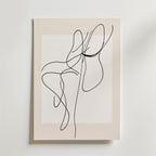 Framed Abstract Line Flow – stilfullt konsttryck från Bozetto, tryckt på matt finpapper