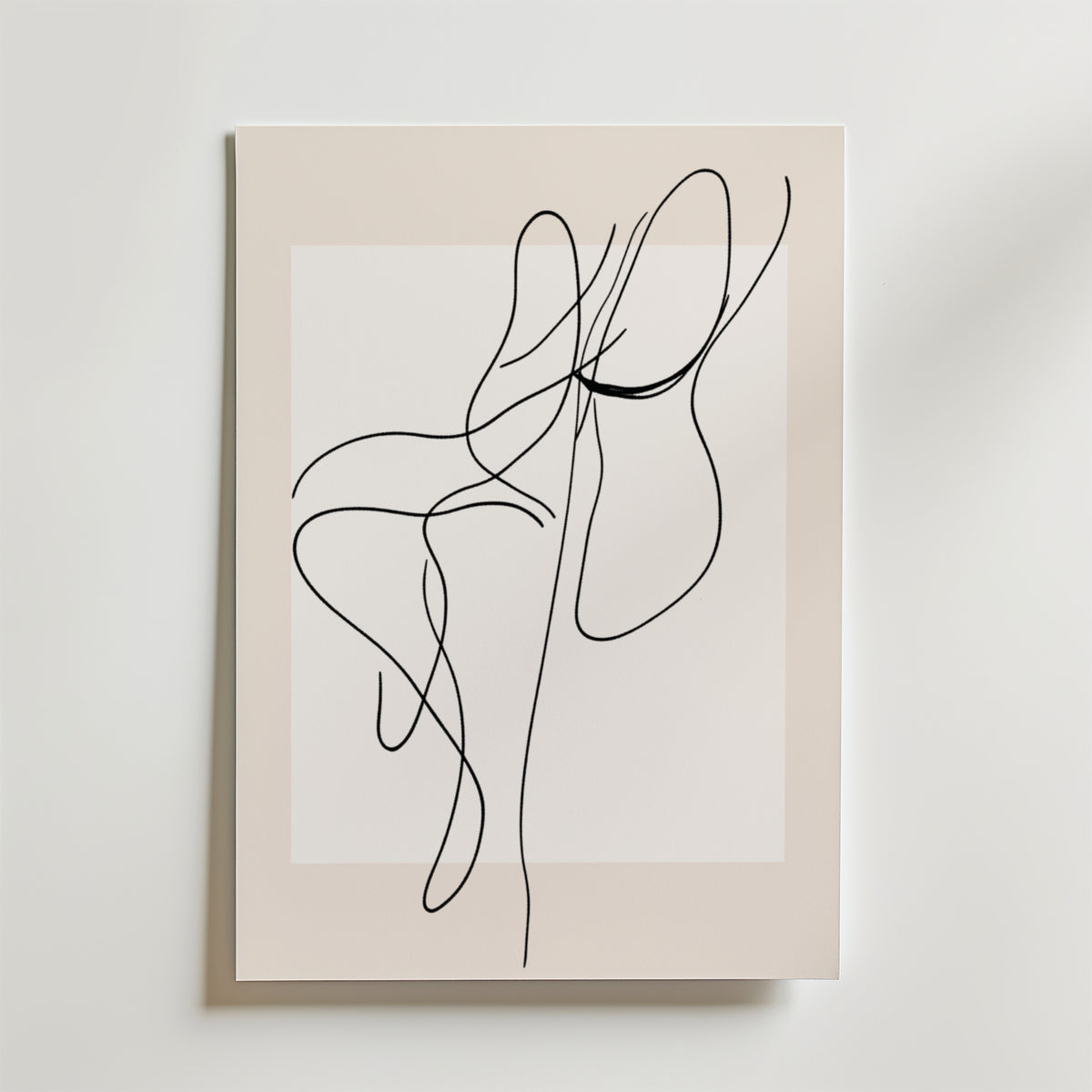 Framed Abstract Line Flow – stilfullt konsttryck från Bozetto, tryckt på matt finpapper