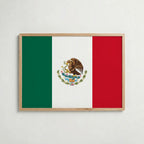 Mexico National Flag Poster i ekram – inramad konsttryck för stilren inredning hos Bozetto