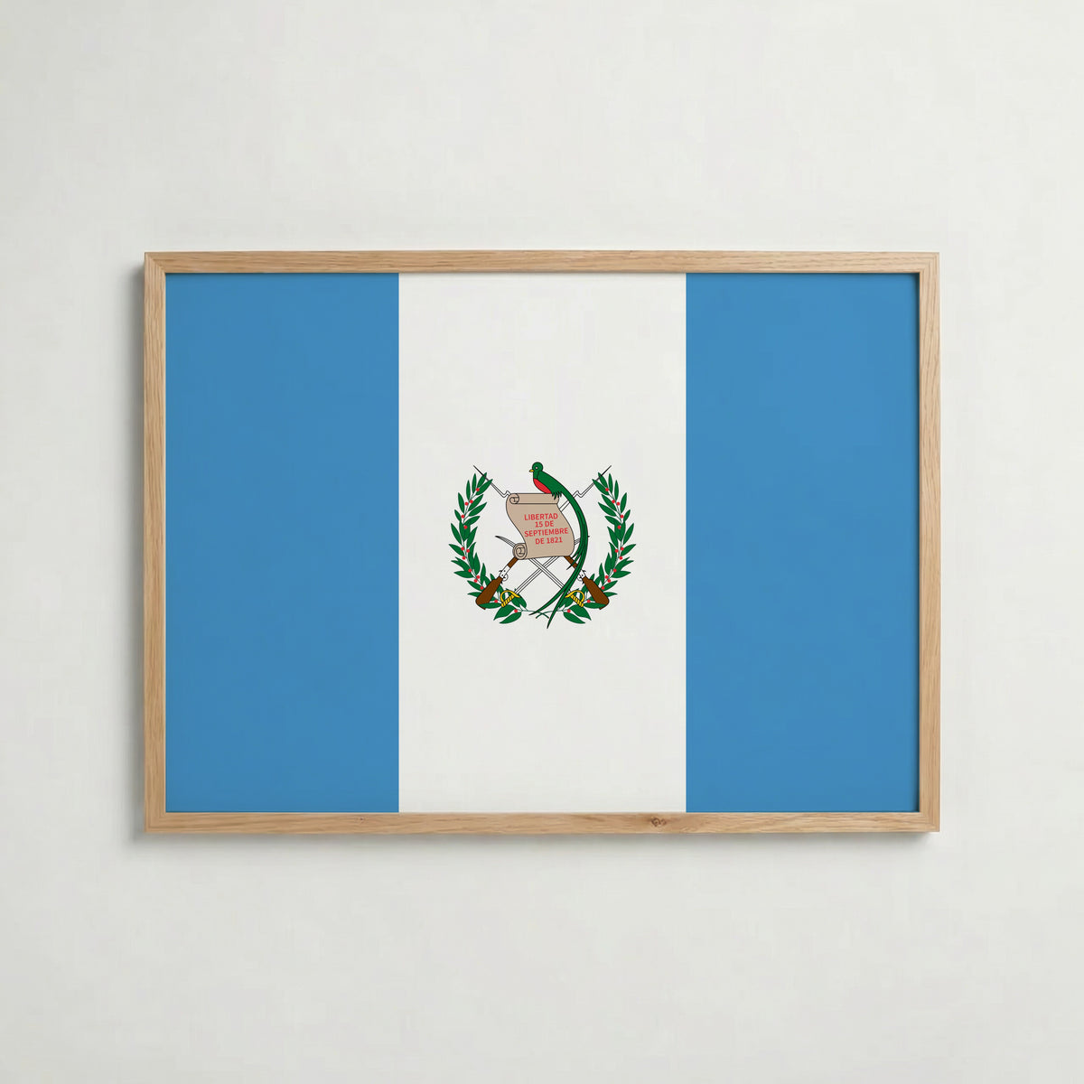 Guatemala National Flag Poster i ekram – inramad konsttryck för stilren inredning hos Bozetto