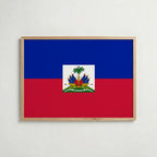 Haiti National Flag Poster i ekram – inramad konsttryck för stilren inredning hos Bozetto