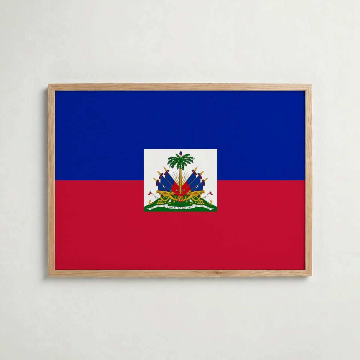 Haiti National Flag Poster i ekram – inramad konsttryck för stilren inredning hos Bozetto