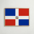 Dominican Republic National Flag Poster i ekram – inramad konsttryck för stilren inredning hos Bozetto
