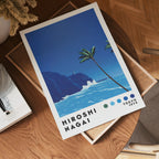 Hiroshi Nagai Coastal Breeze poster visualiserad på vägg – från Bozetto i hög kvalitet