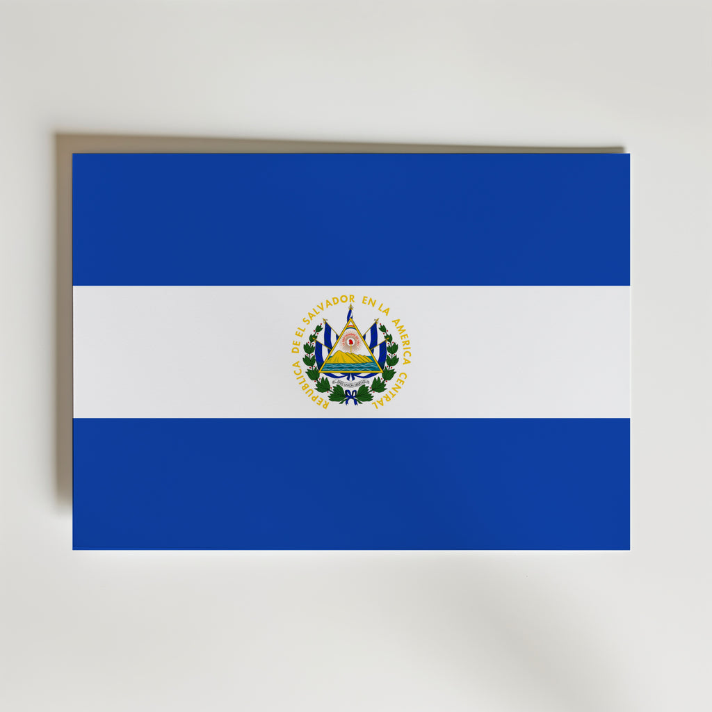 El Salvador National Flag Poster – modern konst och stilren konsttryck för hemmet hos Bozetto