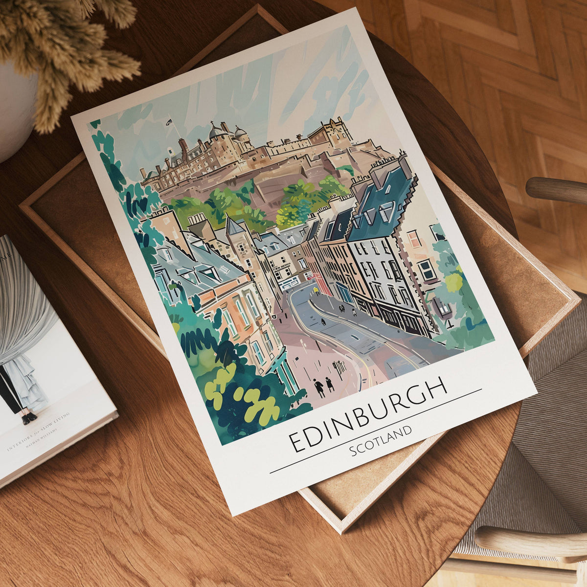 Edinburgh Castle View poster visad rakt fram – Bozetto affisch i hög tryckkvalitet