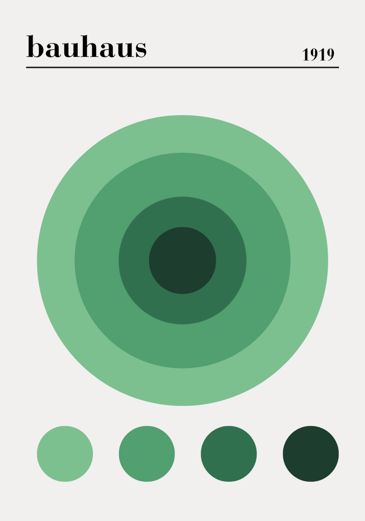 Bauhaus Green Circles – affisch med snyggt motiv, köp enkelt hos Bozetto i flera storlekar