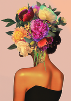 Floral Hair Portrait – affisch med snyggt motiv, köp enkelt hos Bozetto i flera storlekar