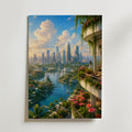 Green Metropolis Poster – canvas utan passepartout