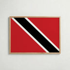 Trinidad and Tobago National Flag Poster i ekram – inramad konsttryck för stilren inredning hos Bozetto