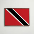 Trinidad and Tobago National Flag Poster i valnötsram – varm konstaffisch för hemmet från Bozetto