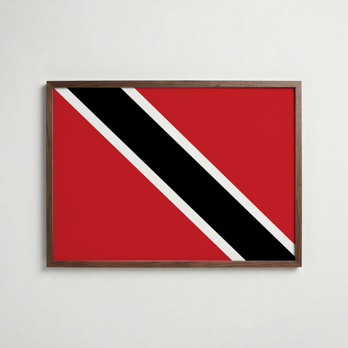 Trinidad and Tobago National Flag Poster i valnötsram – varm konstaffisch för hemmet från Bozetto