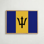 Barbados National Flag Poster i ekram – inramad konsttryck för stilren inredning hos Bozetto