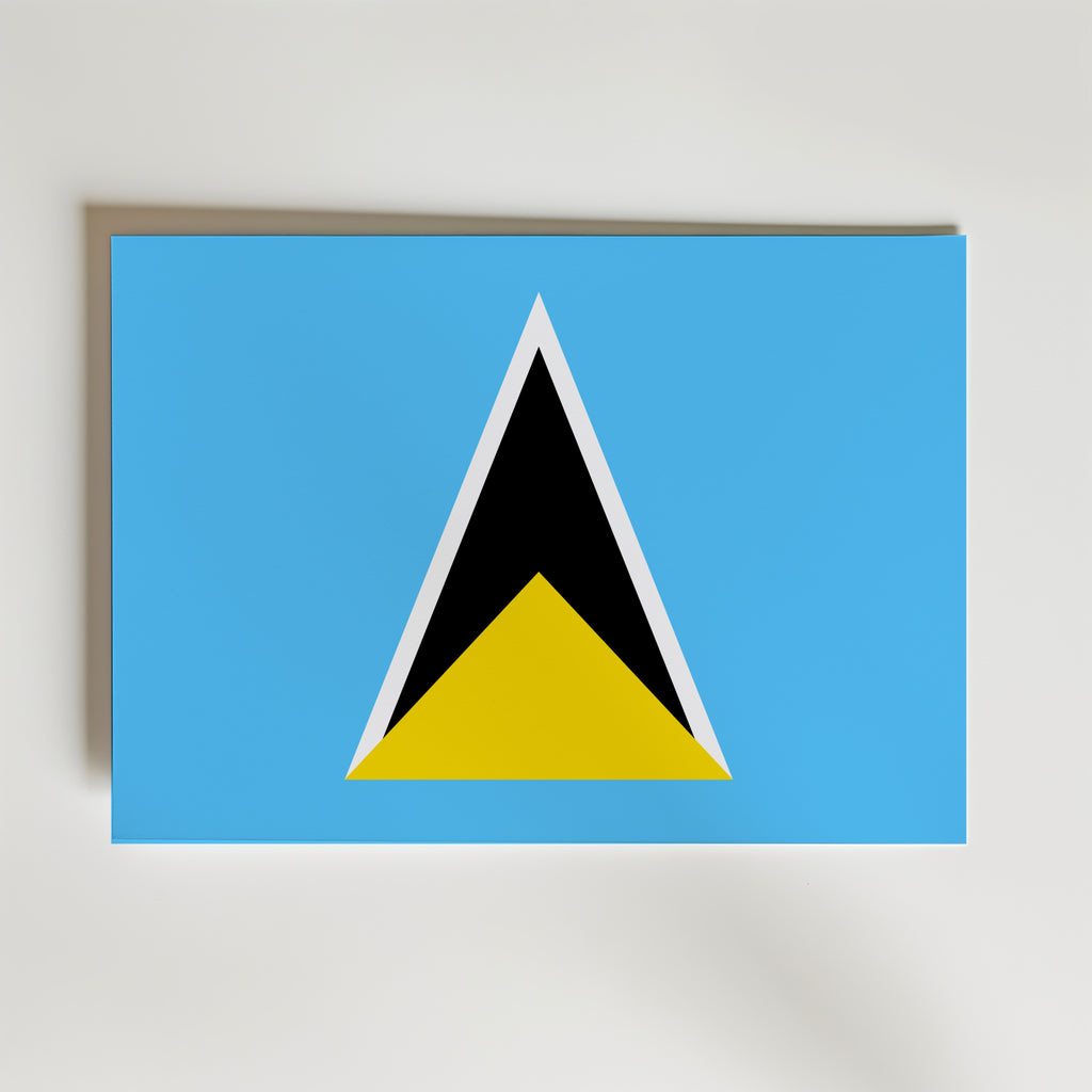 Saint Lucia National Flag Poster – modern konst och stilren konsttryck för hemmet hos Bozetto
