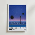 Mockup av Hiroshi Nagai City Lights affisch på vägg – köp enkelt hos Bozetto i hög kvalitet