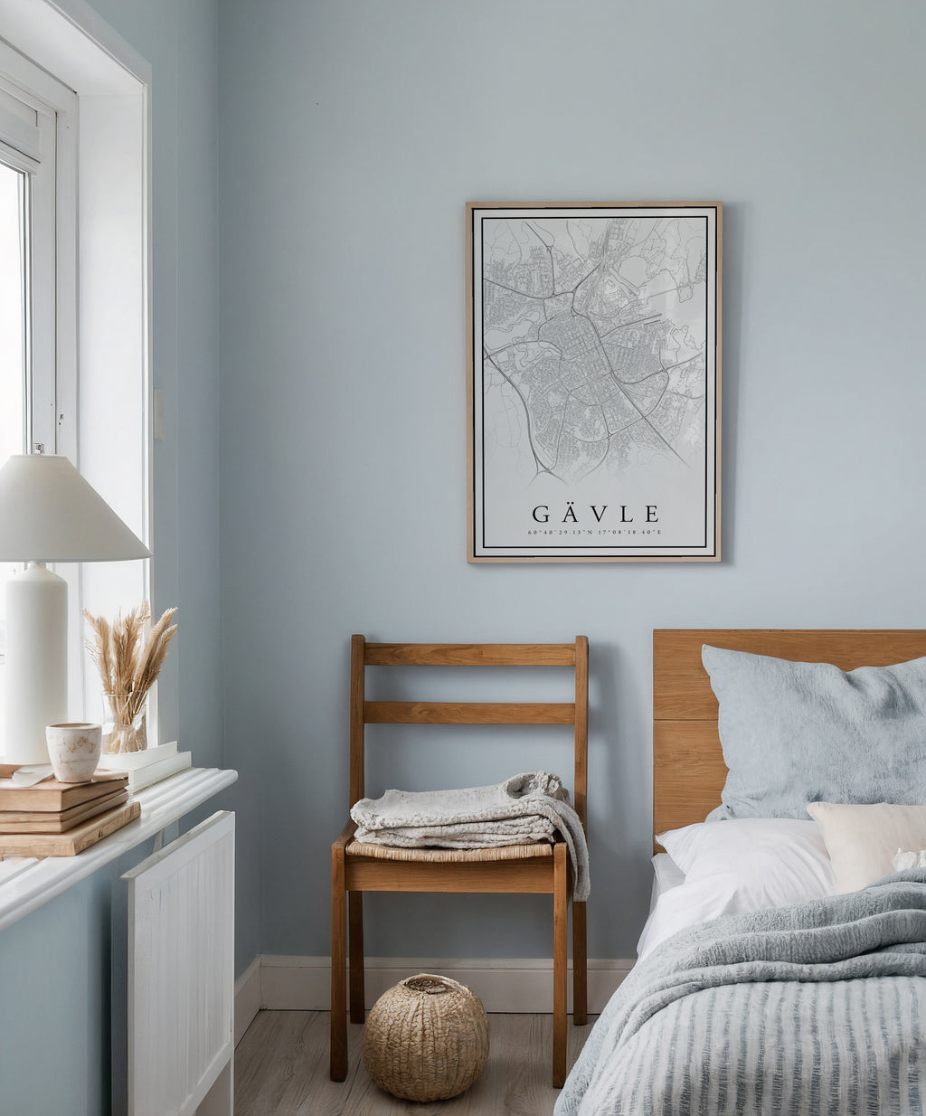 Gävle Karta poster i stilrent hem med modern inredning – köp enkelt hos Bozetto i hög kvalitet