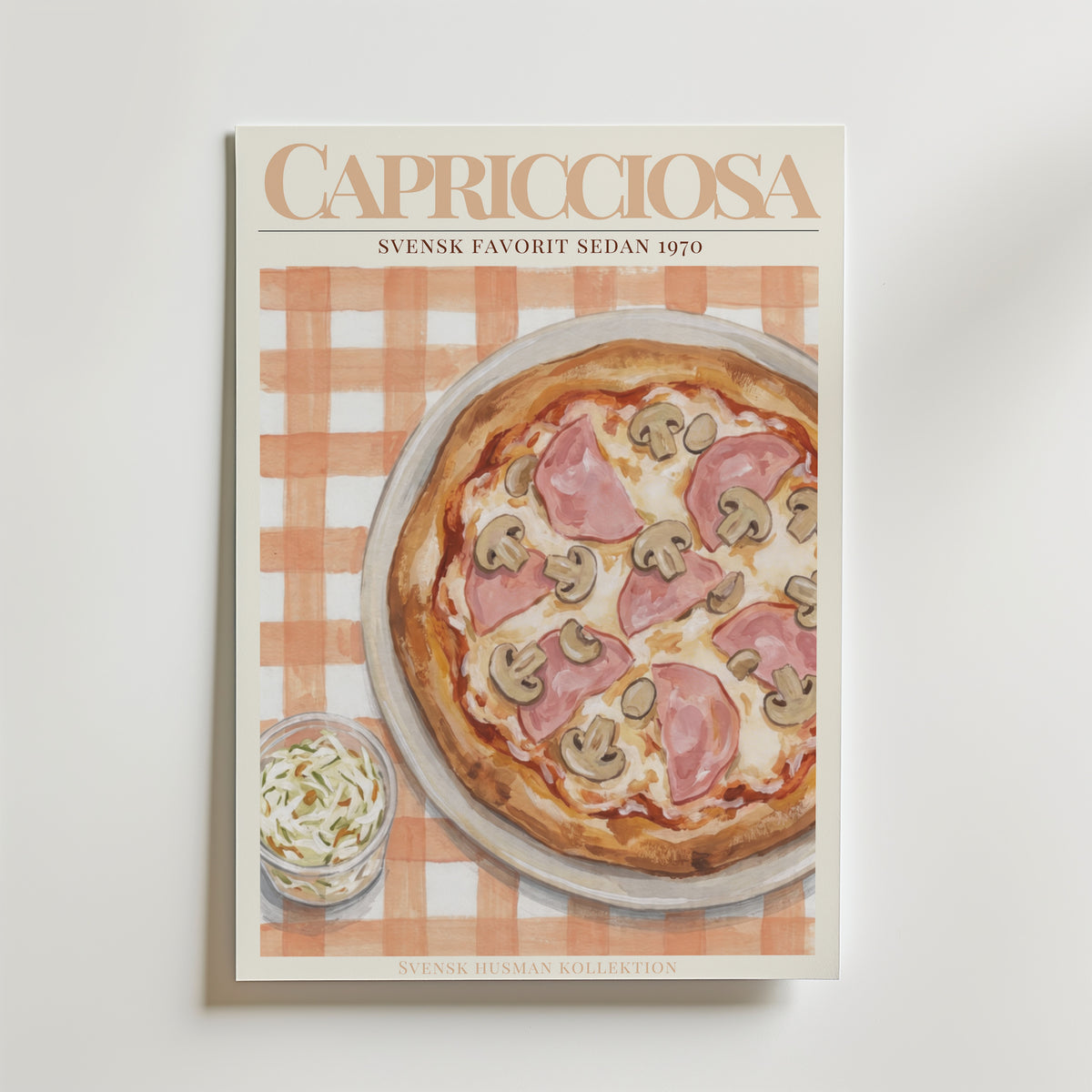 Capricciosa Pizza affisch inramad i neutral ram – konsttryck från Bozetto – nr 1