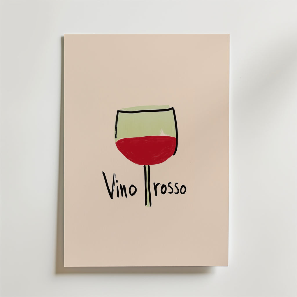 Vino Rosso – stilfullt konsttryck från Bozetto, tryckt på matt finpapper i hög tryckkvalitet