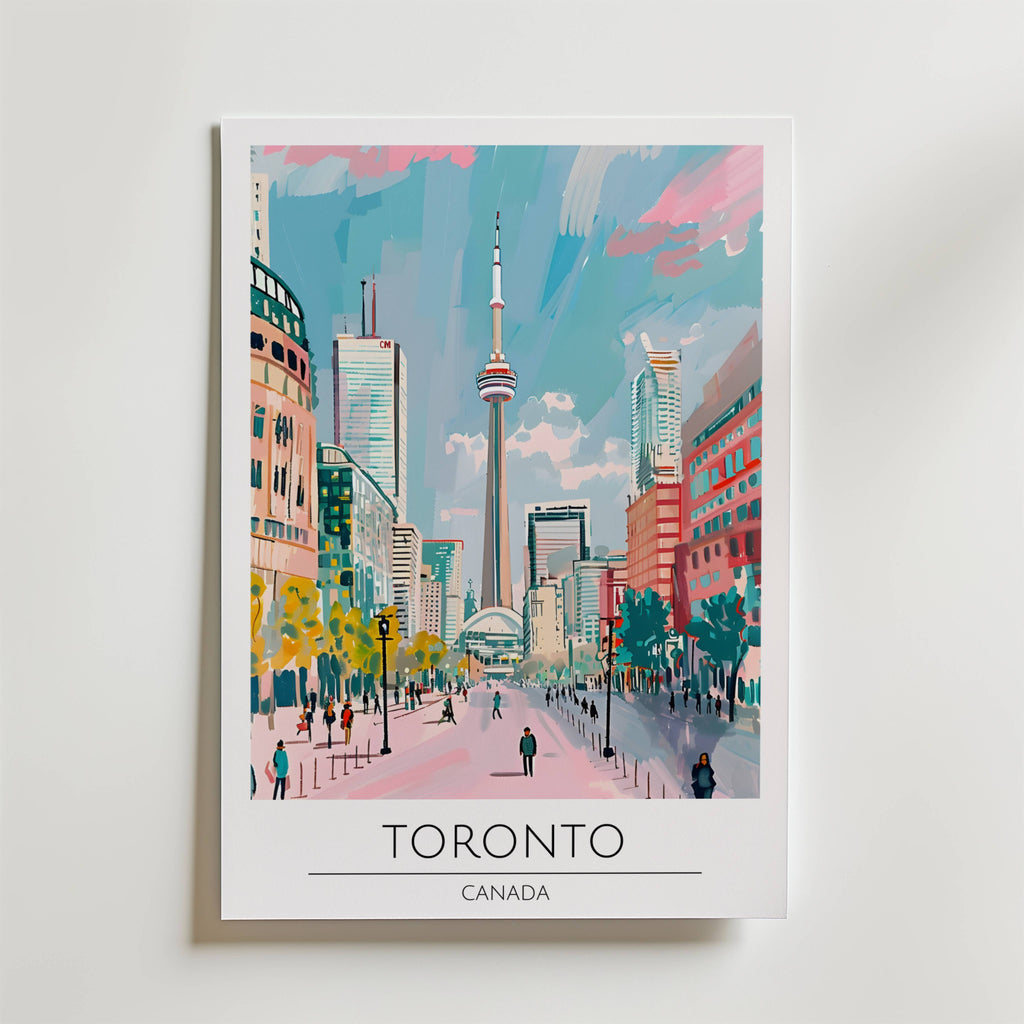 Toronto Cityscape – stilfullt konsttryck från Bozetto, tryckt på matt finpapper i hög tryckkvalitet